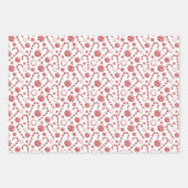 レッドホワイトクリスマスキャンディキャンズホリデー ラッピングペーパーシート (正面)