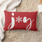 レッドホワイトクリスマスジョイスノーフレーク冬の休日 ランバークッション (ブランケット)