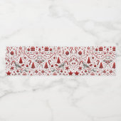 レッドホワイトクリスマスホリデー ペットボトルラベル (シングルラベル)