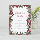 レッドホワイトクリスマスリースフェスティバルフローラパーティー 招待状 (スタンド正面)