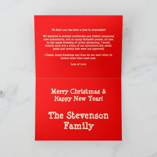 レッドホワイトクリスマス出生のシーン年次更新 シーズンカード (内部)