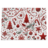 レッドホワイトクリスマス抱き枕 ラージペーパーバッグ (正面)