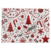 レッドホワイトクリスマス抱き枕 ラージペーパーバッグ (裏面)