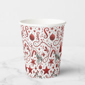 レッドホワイトクリスマス紙カップ 紙コップ (右)