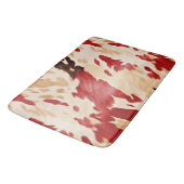 レッドホワイトクリームウエスタンコウィド女性のカーボーイ バスマット (アングル)