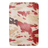 レッドホワイトクリームウエスタンコウィド女性のカーボーイ バスマット (正面縦)