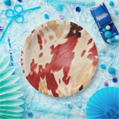 レッドホワイトクリームウエスタンコウィド女性のカーボーイ ペーパープレート (パーティー)