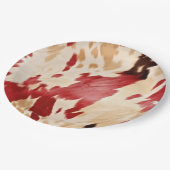 レッドホワイトクリームウエスタンコウィド女性のカーボーイ ペーパープレート (アングル)