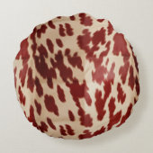 レッドホワイトクリームウエスタンコウィド女性のカーボーイ ラウンドクッション (裏面)