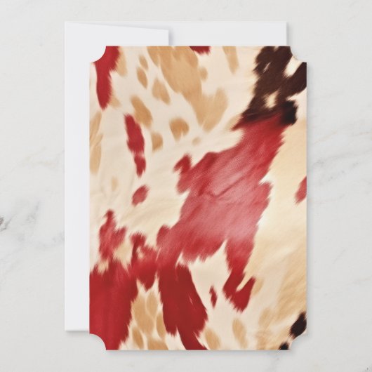 レッドホワイトクリームウエスタンコウィド女性のカーボーイ 招待状 (裏面)