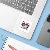 レッドホワイトクール&7月4日ステッカー シール (ノートパソコンとiPhone)