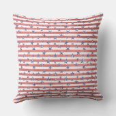 レッドホワイトグリッターブルースターズストライプズ クッション (裏面)