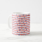 レッドホワイトグリッターブルースターズストライプズ コーヒーマグカップ (正面左)