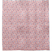 レッドホワイトグリッターブルースターズストライプズ シャワーカーテン (正面)