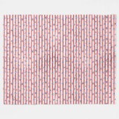 レッドホワイトグリッターブルースターズストライプズ フリースブランケット (正面(横))