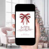 レッドホワイトグリッターボウ2026カレンダークリスマス シーズンカード