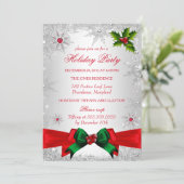 レッドホワイトグリーンウィンターワンダーランドホリデーパーティー 招待状 (スタンド正面)
