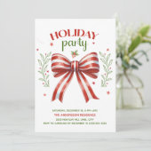 レッドホワイトグリーンコケットボウホリデーパーティー 招待状 (スタンド正面)