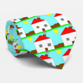 レッドホワイトグリーンブルーハウススケッチ、Art By Kids :) ネクタイ (ロール)