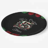 レッドホワイトグリーンミスカインスアノス15キンセアニラ ペーパープレート (アングル)