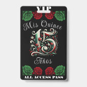 レッドホワイトグリーンミスカインスアノス15キンセアニラVIP バッジ (Back)