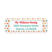 レッドホワイトグリーン文字ホリーベルストッキングパターン