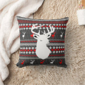 レッドホワイトグレースタグディアートレンディーモダン枕 クッション (ブランケット)