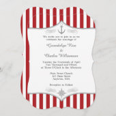 レッドホワイトグレー航海の結婚式招待状 招待状 (正面/裏面)