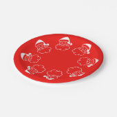 レッドホワイトサンタクリスマスホリデークリスマス ペーパープレート (アングル)