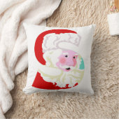 レッドホワイトサンタクリスマスホリデー クッション (ブランケット)