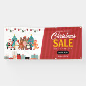 レッドホワイトシンプルクリスマスセール屋外バナー 横断幕 (横)