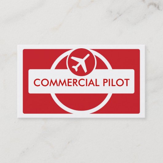 レッドホワイトシンプルパイロットカスタム名刺 名刺 (正面)