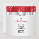 レッドホワイトジュエルダイアモンズシルバー誕生日 招待状 (裏面)