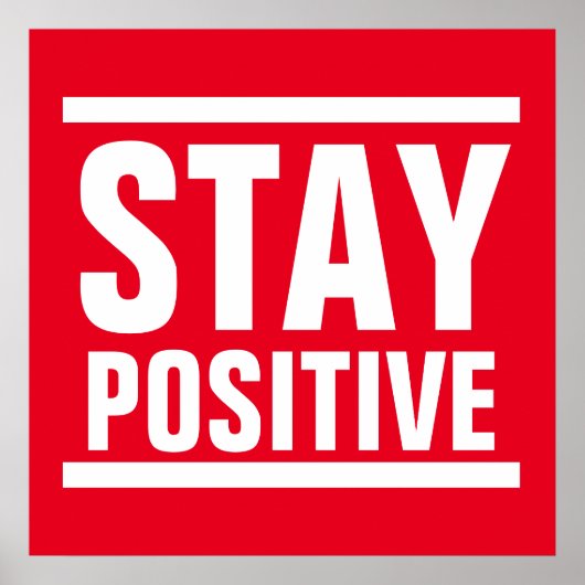 レッドホワイトステー前向きやる気を起こさせる感動的 ポスター (正面)