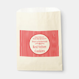 レッドホワイトストライプクリスマススワップカスタムベーキングバッグ フェイバーバッグ