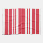 レッドホワイトストライプズコースタルシーサイド キッチンタオル (横)