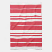 レッドホワイトストライプズコースタルシーサイド キッチンタオル (縦)