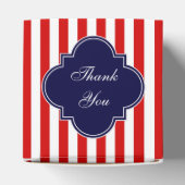 レッドホワイトストライプネイビーブルーネームモノグラム フェイバーボックス (上部)