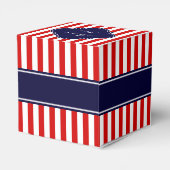 レッドホワイトストライプネイビーブルーネームモノグラム フェイバーボックス (裏面サイド)