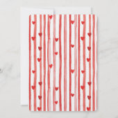 レッドホワイトストライプハートバラブライダルシャワー 招待状 (裏面)