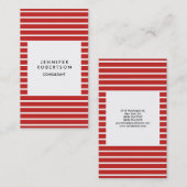 レッドホワイトストリップミニマルモダンリストプレーンクリエイティブ 名刺 (正面/裏面)