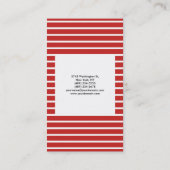レッドホワイトストリップミニマルモダンリストプレーンクリエイティブ 名刺 (裏面)