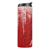 レッドホワイトスノーイドリップスノーフレーク名前をカスタムする タンブラー (回転左)