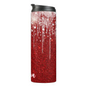 レッドホワイトスノーイドリップスノーフレーク名前をカスタムする タンブラー (回転右)