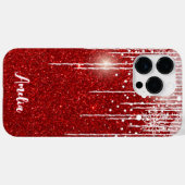 レッドホワイトスノーイドリップスノーフレーク名前をカスタムする Case-Mate iPhoneケース (裏面 (横))