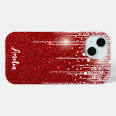 レッドホワイトスノーイドリップスノーフレーク名前をカスタムする Case-Mate iPhoneケース (裏面 (横))