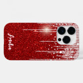 レッドホワイトスノーイドリップスノーフレーク名前をカスタムする Case-Mate iPhoneケース (裏面 (横))