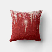 レッドホワイトスノーウィドリップスノーフレーク名前をカスタムする クッション (裏面)