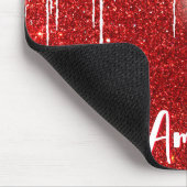 レッドホワイトスノーフレークあなたの名前 マウスパッド (コーナー)