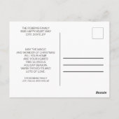 レッドホワイトスノーフレークスハッピーホリデーズクリスマス ポストカード (裏面)